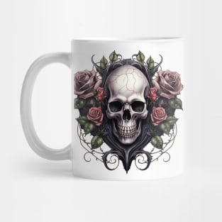 Gothic Skull Roses Mug